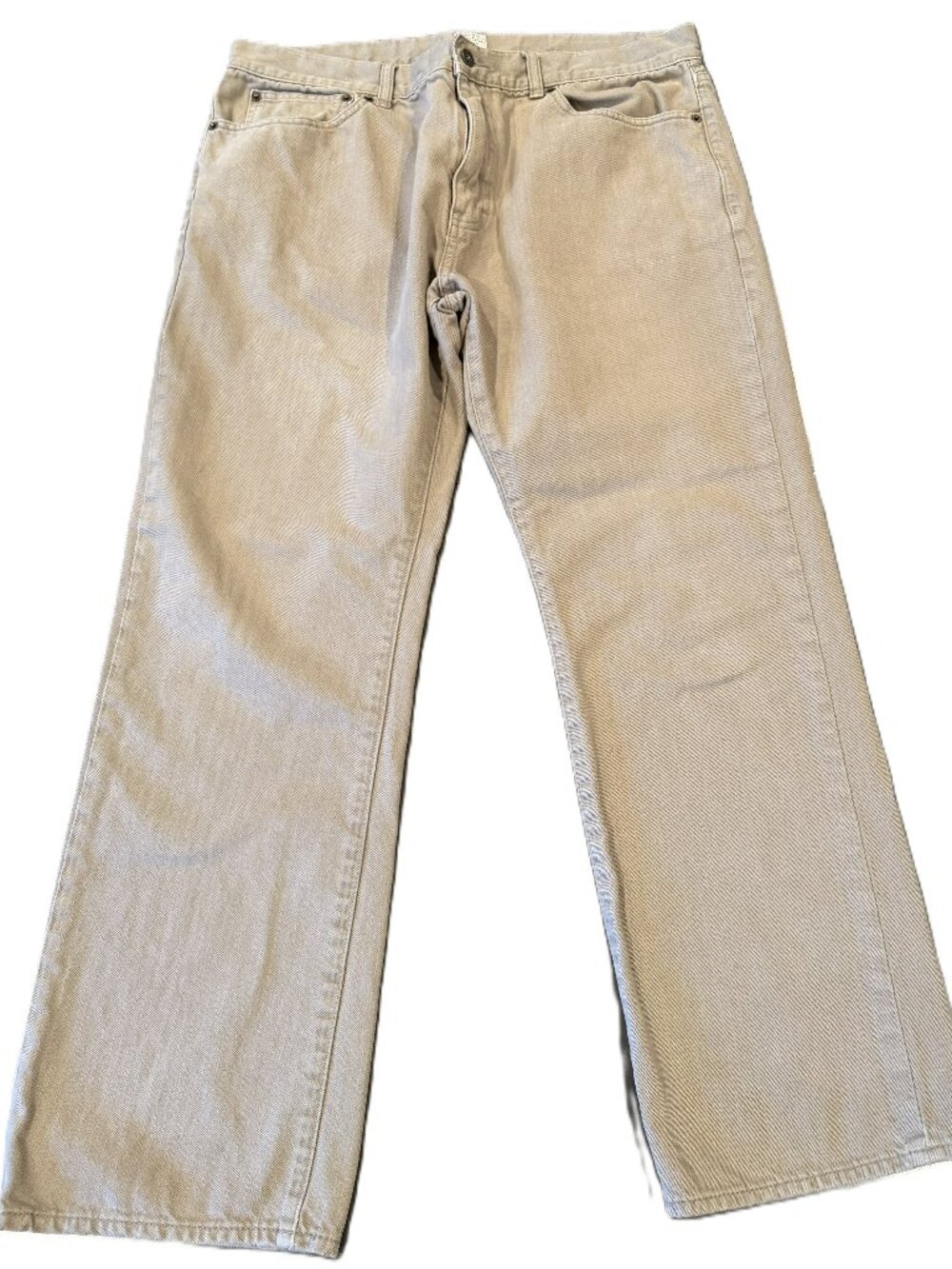 J.Crew Men's Vintage Tan Denim Slim Straight Pants 100% Cotton 36W 30L As Is